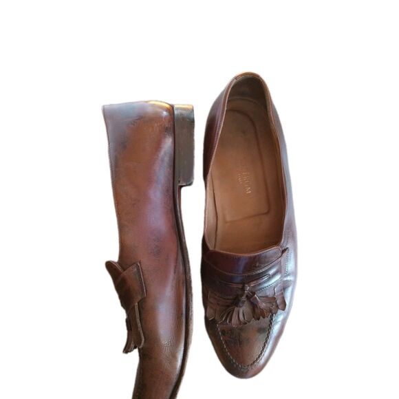 Nordstrom Mens Dress Shoes 10M Brown Leather Tassel Loafers Slip On Classic main image 10